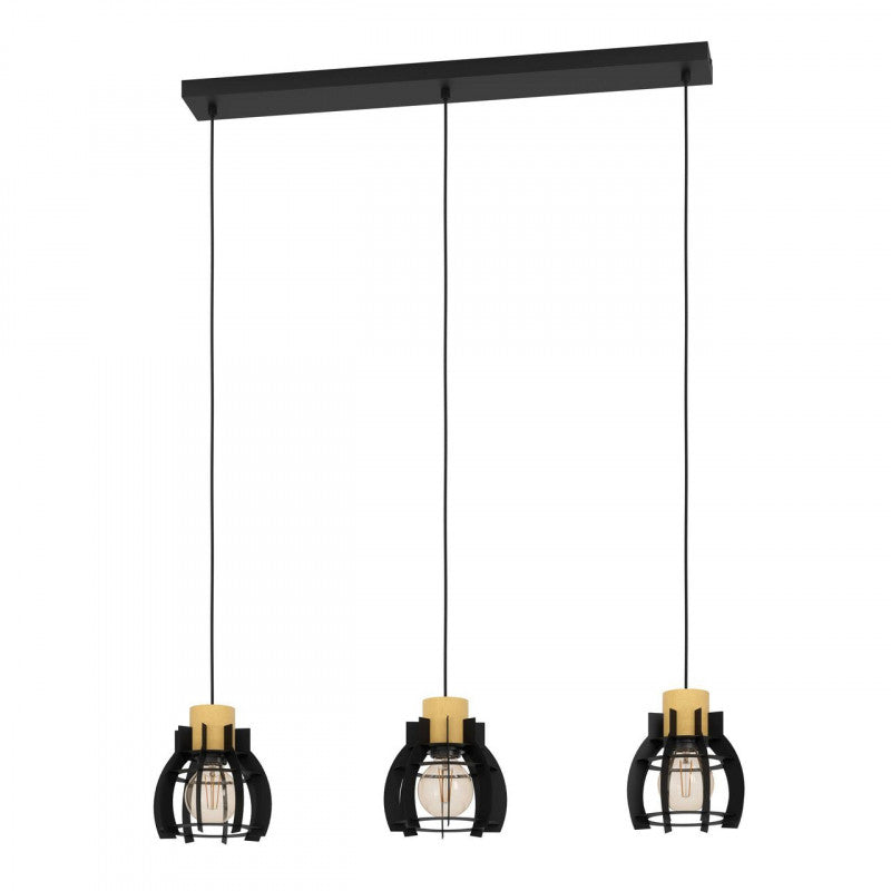 STILLINGTON 1 COLG ACERO CAFÉ OSCURO L880 H1100 E27 3X40W
