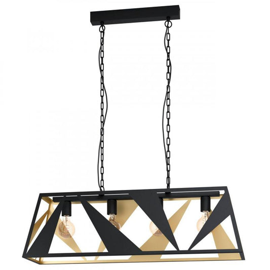 TABLONCITO COLG ACERO ORO NEGRO L965 H1535 E27 4X40W IP20