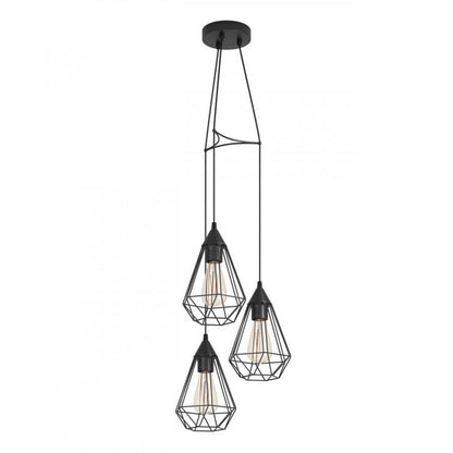 TARBES LAMP COLG ACERO NEGRO H1100 DM310 E27 3X60W