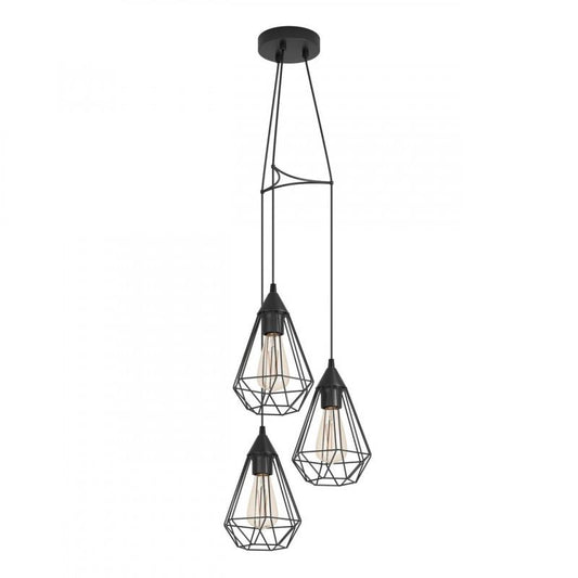 TARBES LAMP COLG ACERO NEGRO H1100 DM310 E27 3X60W