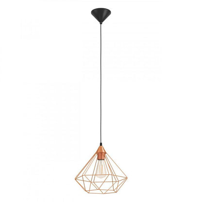 TARBES LAMP COLGANTE ACERO COBRE DM325 A1100 1X60W E27