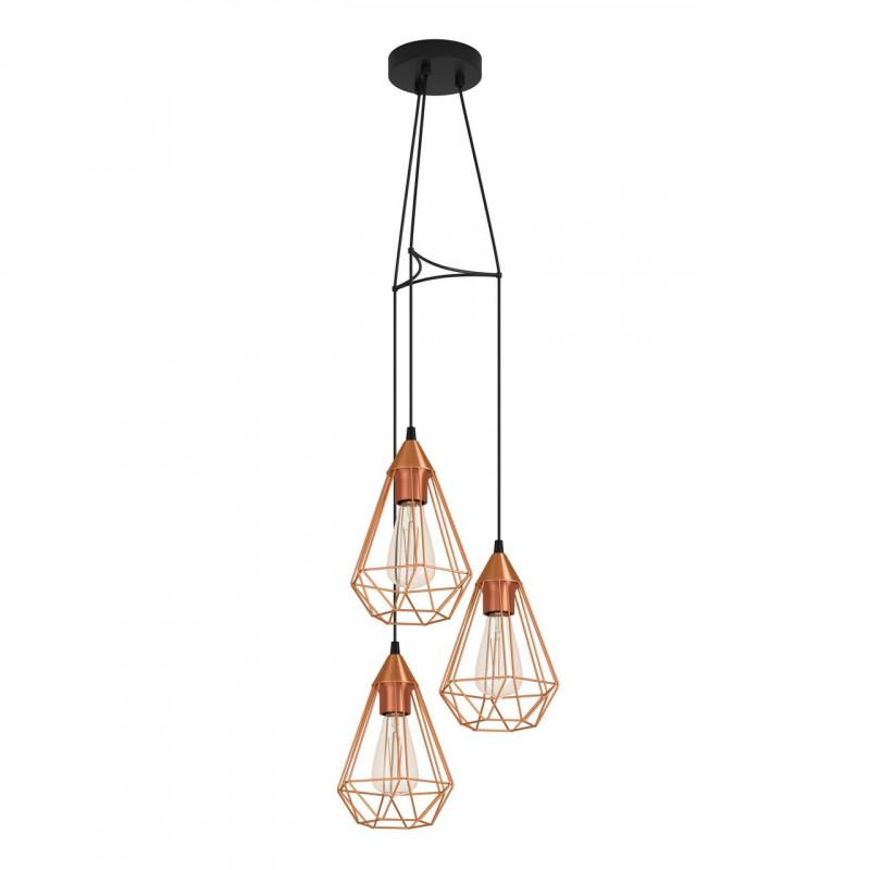 TARBES LAMP COLGANTE ACERO COBRE DM310 3X60W E27