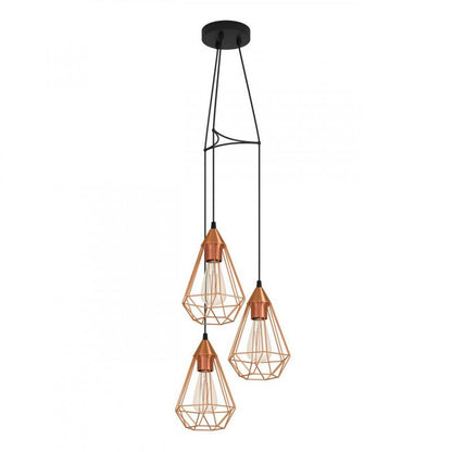 TARBES LAMP COLGANTE ACERO COBRE DM310 3X60W E27