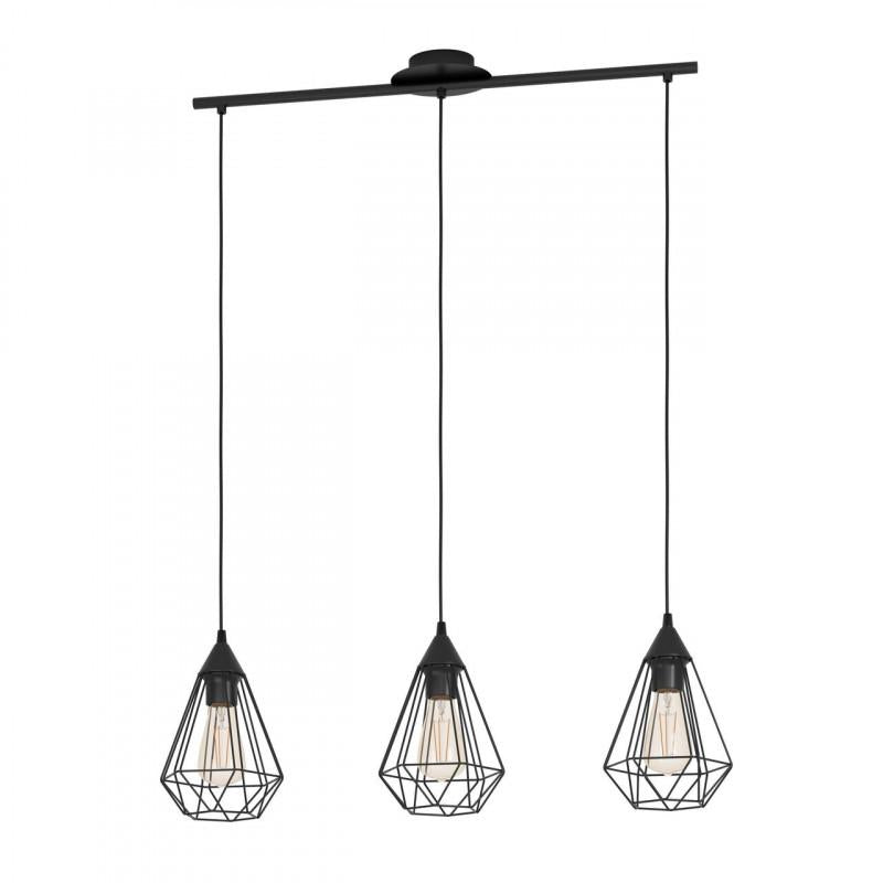 TARBES LAMP COLGANTE VINTAGE ACERO NEGRO L790 3X60W E27