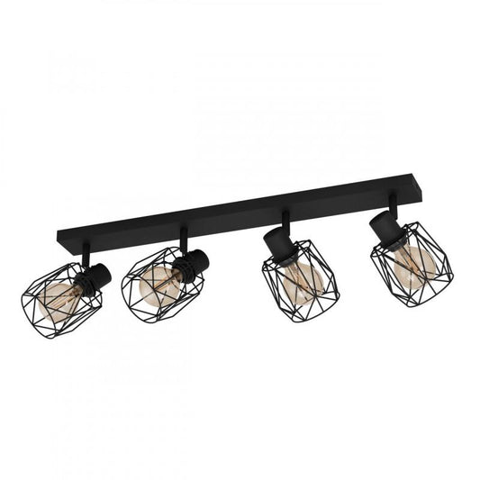 TOSSINO FOCO ACERO NEGRO L770 H230 E27 4X40W IP20