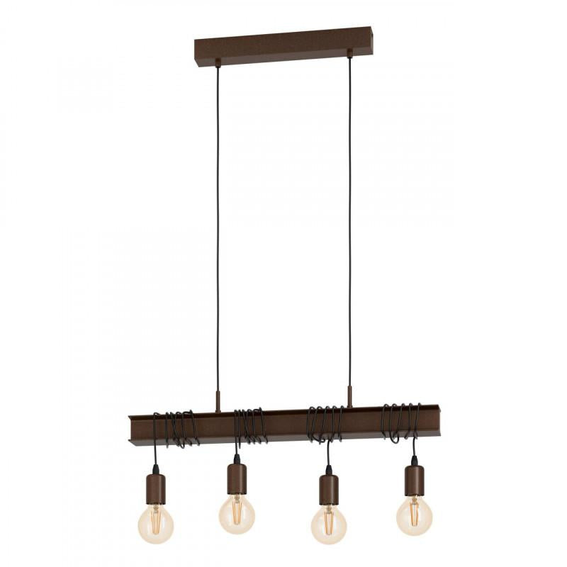 TOWNSHEND 4 LAMP COLG ACERO CAFE L700 H1100 E27 4X60W
