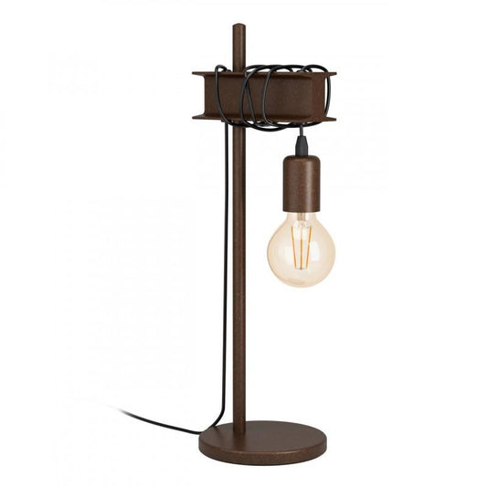 TOWNSHEND 4 LAMP SOBREMESA ACERO MARRON H500 E27 1X10W