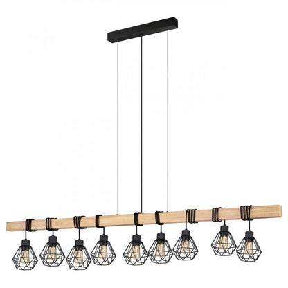 TOWNSHEND 5 LAMP COLG ACER MADER NEGR L1500 H1100 E27 9X60W