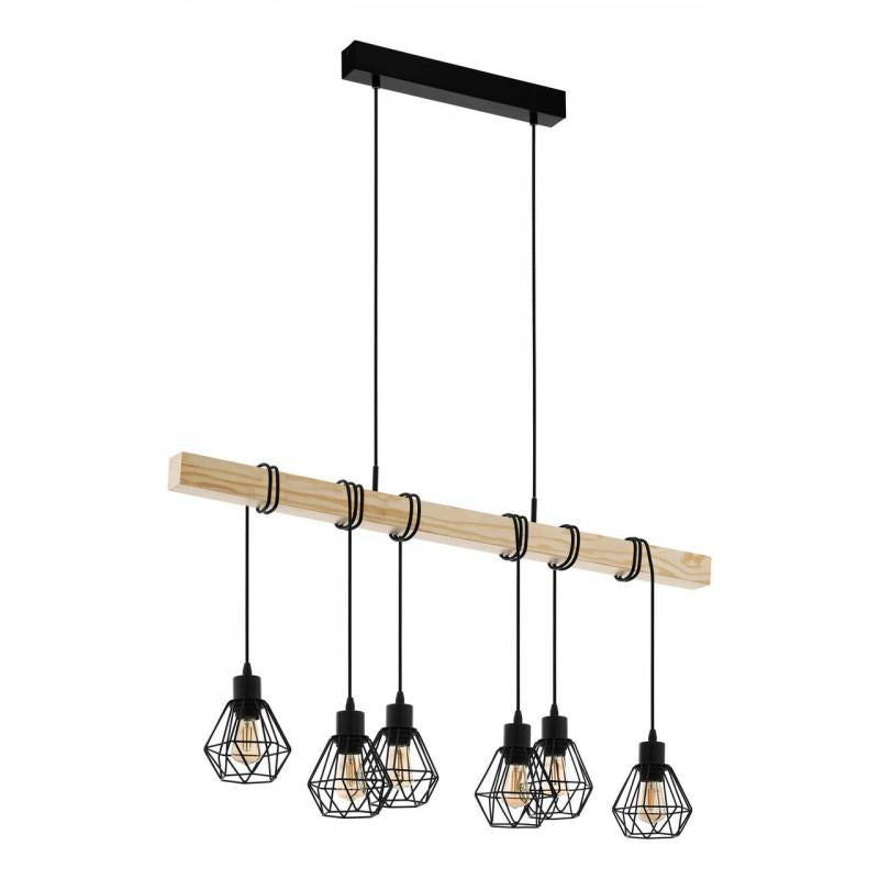 TOWNSHEND 5 LAMP COLG ACER MADER NEGR L1000 H1100 E27 6X60W