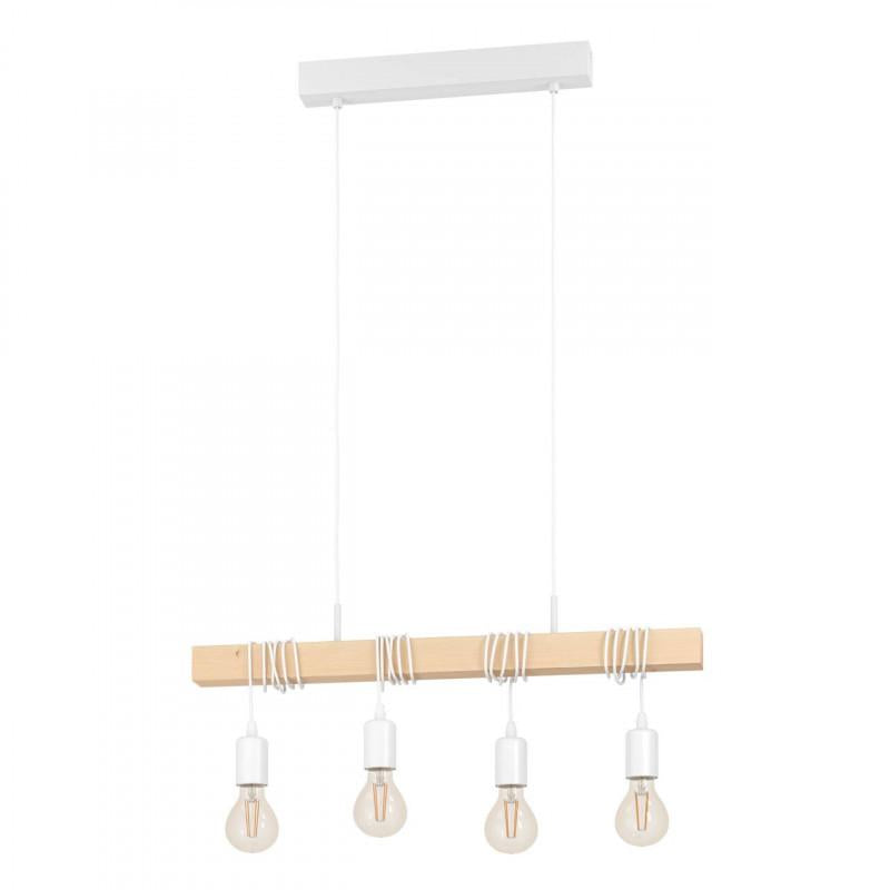 TOWNSHEND LAMP COLG ACERO MADERA BLANC L700 H1100 E27 4X60W