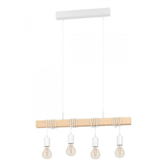 TOWNSHEND LAMP COLG ACERO MADERA BLANC L700 H1100 E27 4X60W