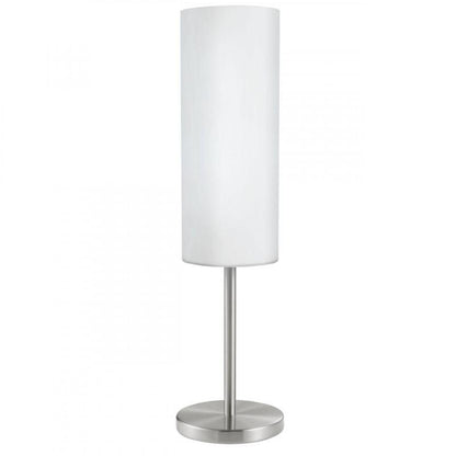 TROY 3 SOBREMESA PEDESTAL VIDRIO BLANCO H460 1X60W E27