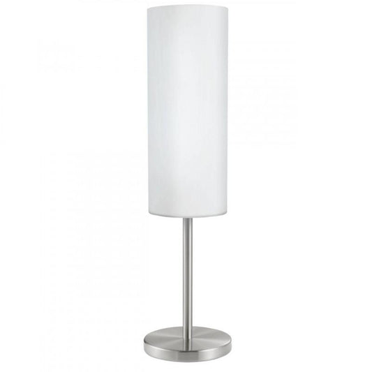 TROY 3 SOBREMESA PEDESTAL VIDRIO BLANCO H460 1X60W E27