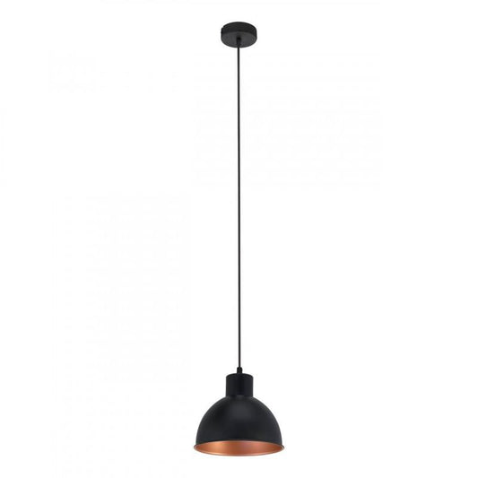 TRURO 1 LAMP COLGANTE NEGRO COBRE DM210 1X60W E27
