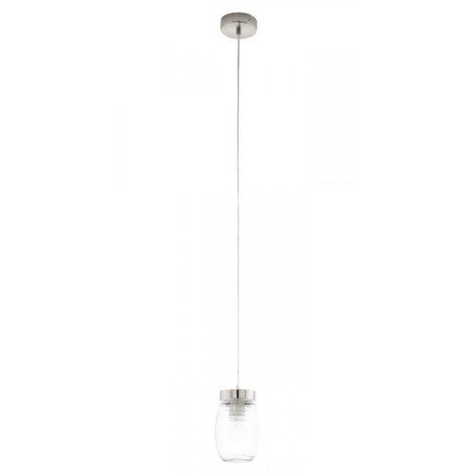VARMO LAMP COLG SATIN NIQ VIDRIO CORRUGADO DM120 1X60W E27