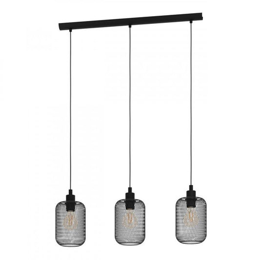 WRINGTON LAMP COLG ACERO NEGRO  L740 H1100 LC E27 3X60W IP20