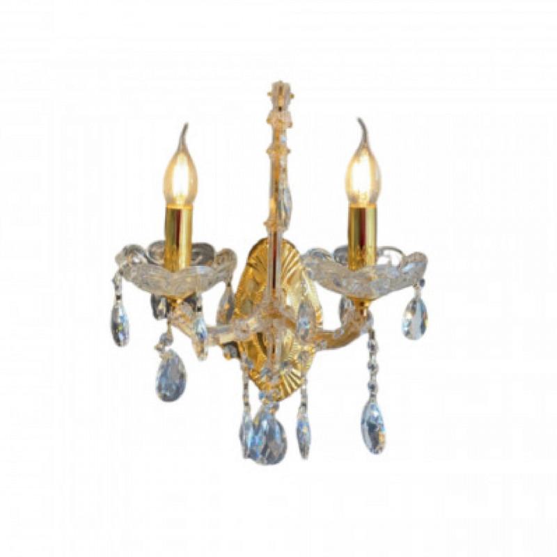 ZAGREB 1 APLIQUE CRISTAL DORADO 2X40W E14 (B6225/2GD)