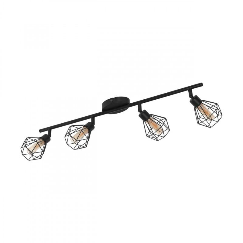 ZAPATA 1 FOCO ACERO NEGRO VIDRIO AMBAR L635 G9 LED 4X3W