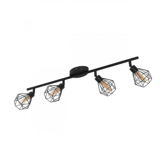 ZAPATA 1 FOCO ACERO NEGRO VIDRIO AMBAR L635 G9 LED 4X3W