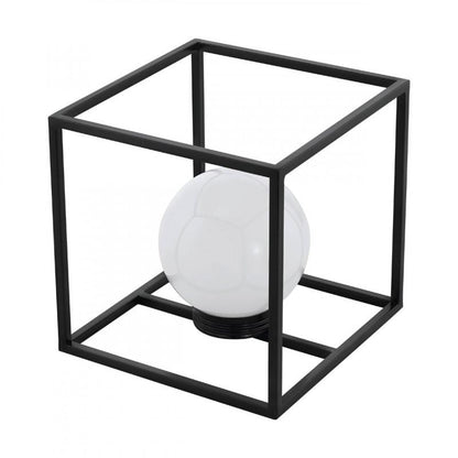 LAMP SOLAR LED 1X0,06W CUBO NEGRO ESFERA BLANCO 250MM
