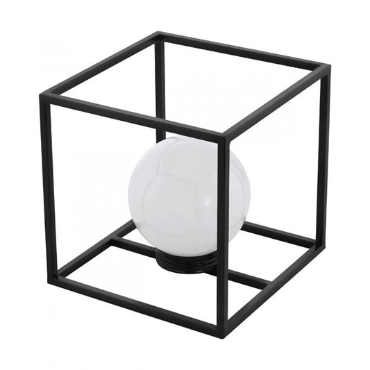 LAMP SOLAR LED 1X0,06W CUBO NEGRO ESFERA BLANCO 250MM