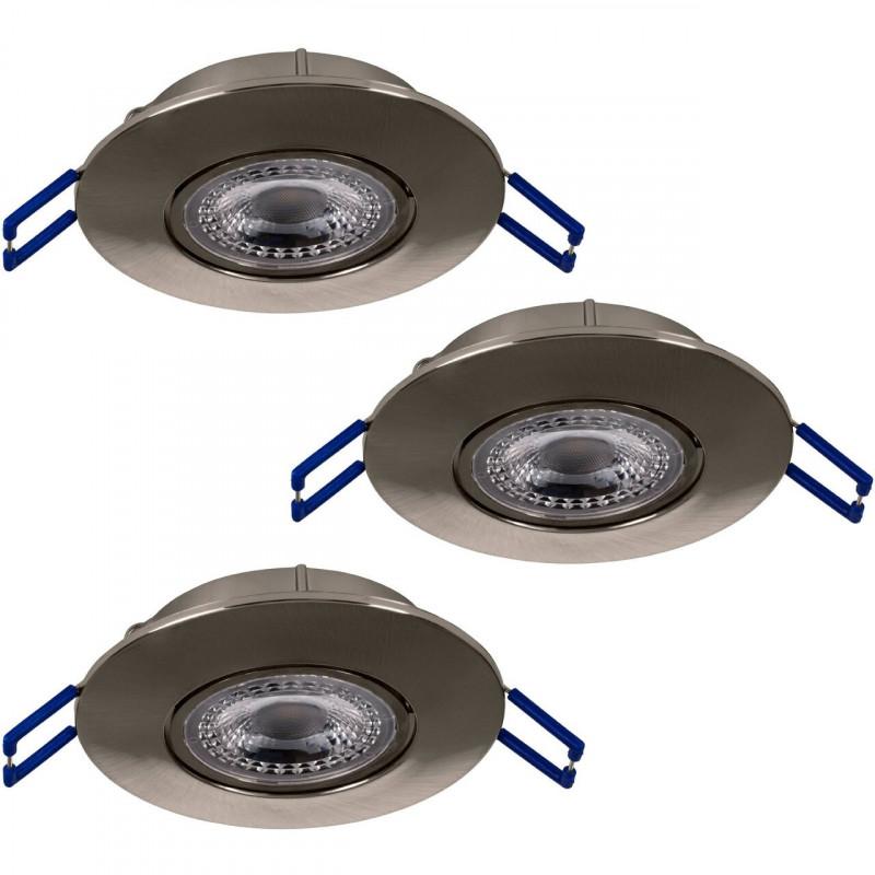 ZUJAR EMB SET 3XLED-EINBAUSPOT Ø90 NICKEL